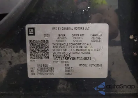 2019 GMC Sierra 2500Hd Denali from USA, damaged, VIN 1GT12SEY8KF114921